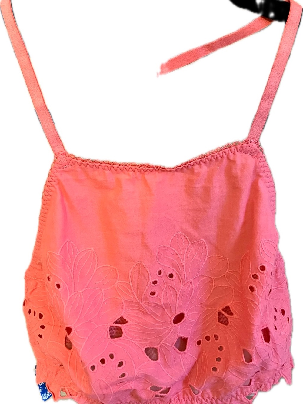 Free People Kiss Kiss Coral Eyelet Camisole